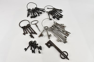 Lot 1518 - A collection of iron and steel keys, mostly...