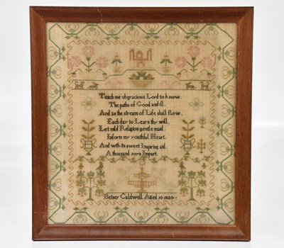 Lot 1622 - A George IV needlework sampler worked by...