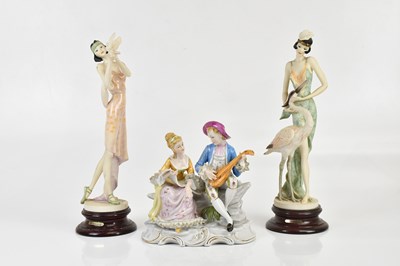 Lot 2504 - Two modern Naples composition figures of...