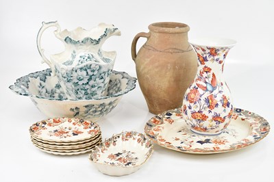 Lot 2605 - A Victorian transfer printed wash jug and bowl,...
