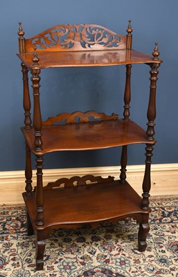 Lot 2852 - A Victorian mahogany three tier whatnot on...