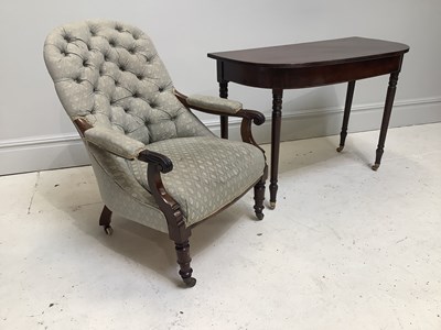 Lot 1263 - A William IV rosewood library chair, with...