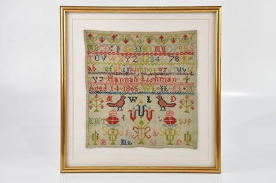 Lot 1631 - A Victorian needlework sampler, named for...