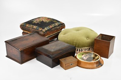 Lot 1475 - A small Victorian mahogany foot stool with...