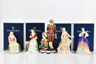 Lot 2410 - ROYAL DOULTON; a collection of five figures...