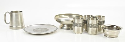 Lot 1575 - A small collection of pewter including a bowl,...
