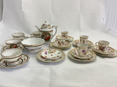 Lot 277 - DRESDEN; a part coffee service, floral...