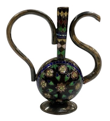 Lot 1151 - A modern 925 silver and cloisonné enamel ewer,...