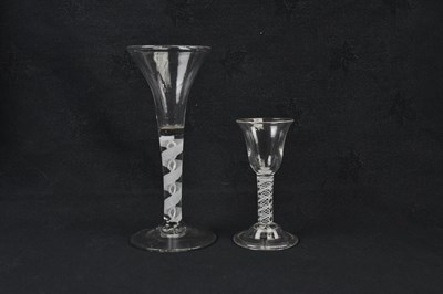 Lot 2385 - A 19th century wine glass, with conical bowl...