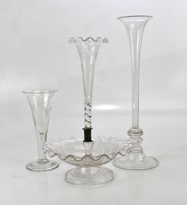 Lot 2398 - A Victorian glass centerpiece, height 38.5cm,...