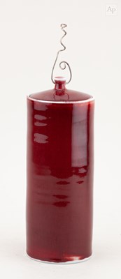 Lot 335 - JOHN MASTERTON; a cylindrical porcelain jar...