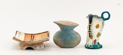 Lot 384 - LORETTA BRAGANZA; a stoneware elemental vessel...