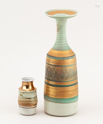 Lot 410 - MARY RICH (1940-2022); a tall porcelain bottle...