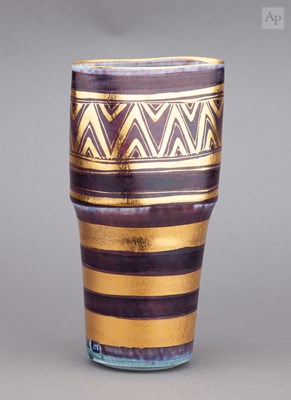 Lot 411 - MARY RICH (1940-2022); a tall porcelain vase...