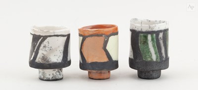 Lot 209 - ELIZABETH RAEBURN (born 1943); a trio of raku...