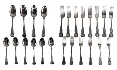 Lot 1088 - A quantity of assorted Victorian Kings pattern...