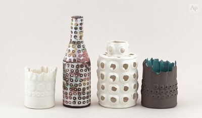 Lot 210 - ELLY WALL (born 1976); an earthenware bottle...