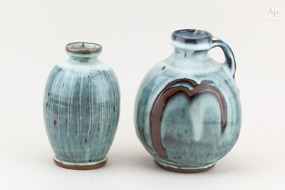 Lot 445 - MIKE DODD (born 1943); a flat sided stoneware...