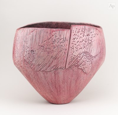 Lot 636 - STEPHEN MURFITT (born 1953); an angular raku...