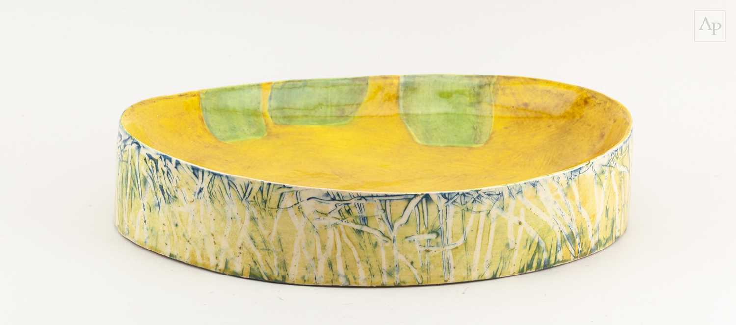 Lot 30 - ANNA LAMBERT (born 1957); an oval earthenware...