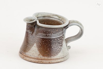 Lot 390 - MANDY PARSLOW; a small salt glazed jug,...