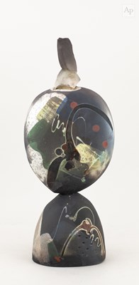 Lot 186 - DAVID MILLER (1942-2008); a raku sculpture...