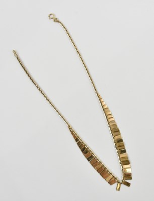 Lot 277 - A yellow metal necklace, length 35cm,...