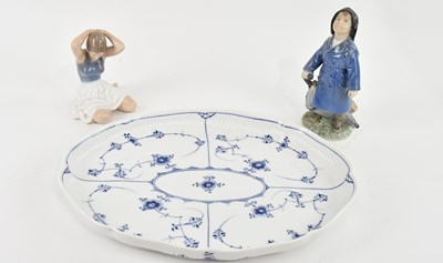 Lot 2611 - ROYAL COPENHAGEN; two figures and a comport...
