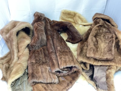 Lot 177 - Two vintage half length fur coats and two fur...