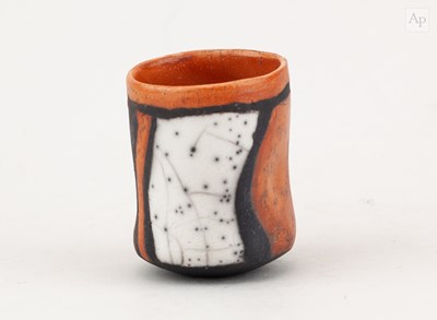 Lot 208 - ELIZABETH RAEBURN (born 1943); a raku footed...