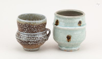 Lot 450 - MIKE DODD (born 1943); a porcelain yunomi...