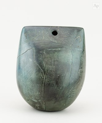 Lot 500 - PETER HAYES (born 1946); a pierced raku bow...