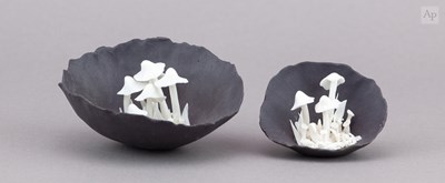 Lot 355 - JOY TRPKOVIC (born 1950); two small black and...