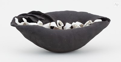 Lot 421 - JOY TRPKOVIC (born 1950); a black stoneware...