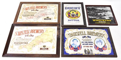 Lot 63 - Five brewery advertising mirrors, comprising...