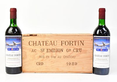 Lot 989 - Six bottles of Chateau Fortin 1989 St-Emilio,...