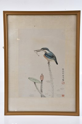 Lot 2335 - CHENG WU FEI (1911-2000); watercolour on silk,...