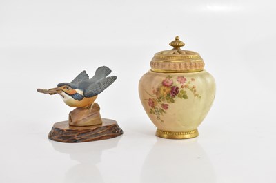 Lot 2588 - ROYAL WORCESTER; a blush ceramic jar with...