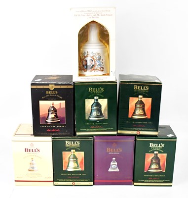 Lot 1020 - Eight Bell's commemorative decanters,...