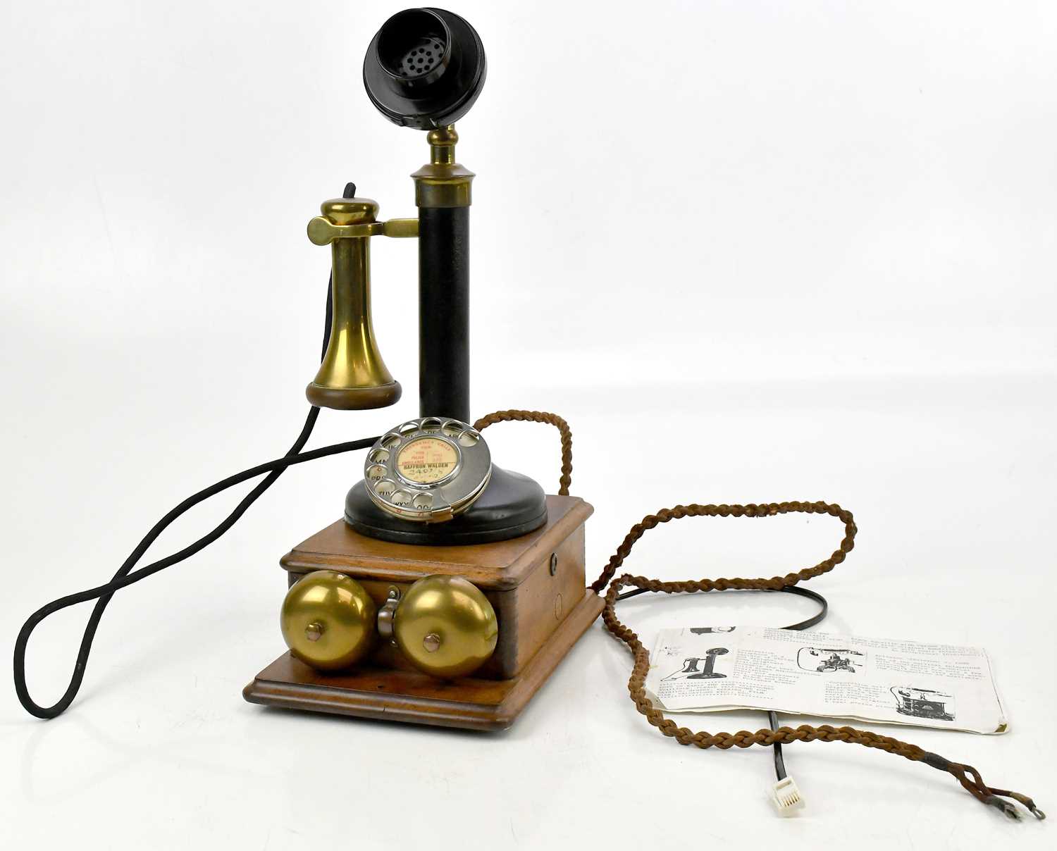 Lot 1443 - A reproduction candlestick telephone, height...