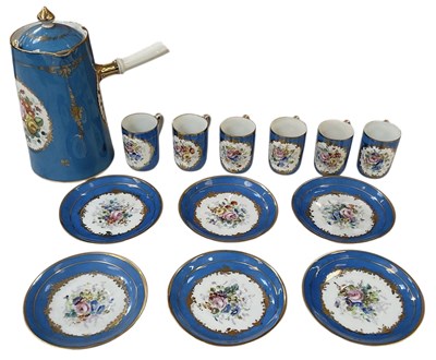 Lot 577 - An early 20th century blue ground six setting...