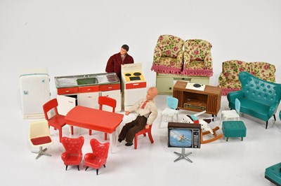 Lot 2102 - A collection of 1960s doll's house furniture...