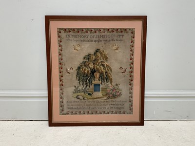 Lot 1632 - A 19th century sampler, inscribed 'In Memory...