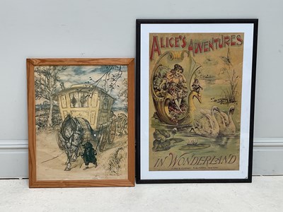 Lot 2186 - A reproduction Alice in Wonderland poster and...