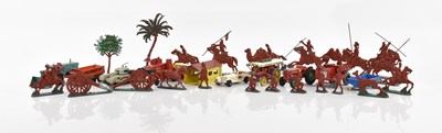 Lot 2055 - A collection of painted cast metal soldiers,...