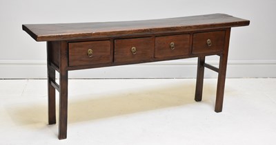 Lot 2334 - A Chinese hardwood four drawer altar table,...