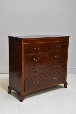 Lot 1179 - A 19th century inlaid mahogany chest of...