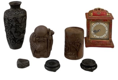 Lot 1032 - An early 20th century chinoiserie lacquered...