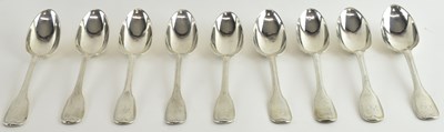 Lot 1086 - A set of nine 18th/19th century hallmarked...