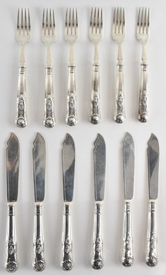 Lot 1112 - A set of six Edward VII hallmarked silver...